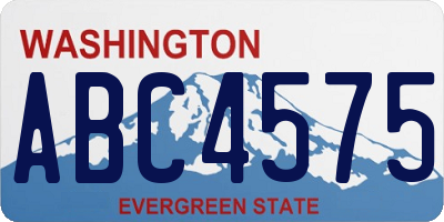 WA license plate ABC4575