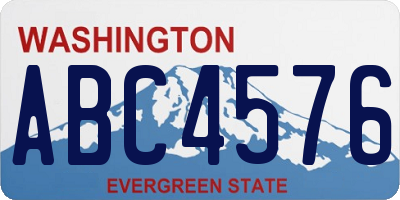 WA license plate ABC4576