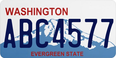 WA license plate ABC4577