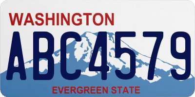 WA license plate ABC4579