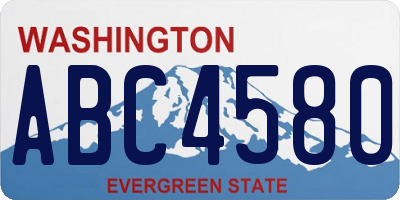WA license plate ABC4580