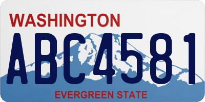 WA license plate ABC4581