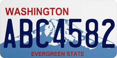 WA license plate ABC4582