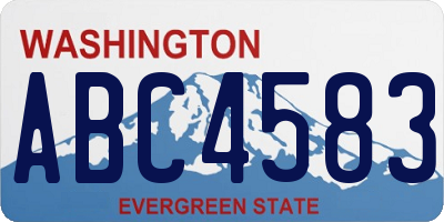 WA license plate ABC4583