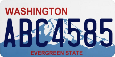 WA license plate ABC4585