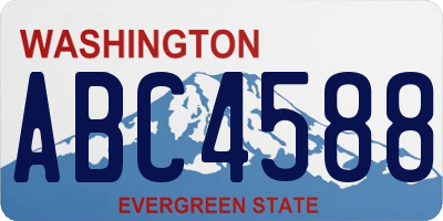 WA license plate ABC4588