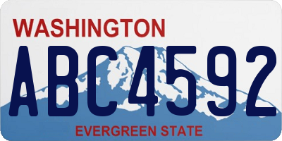 WA license plate ABC4592