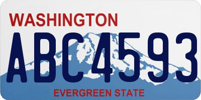 WA license plate ABC4593