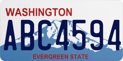 WA license plate ABC4594