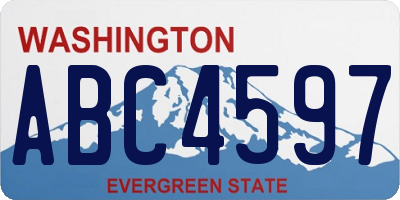 WA license plate ABC4597