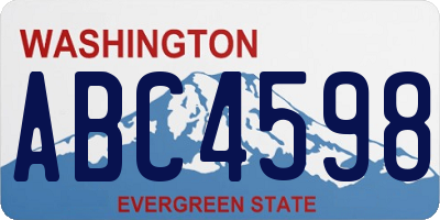 WA license plate ABC4598