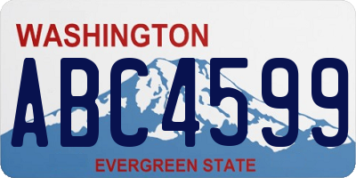 WA license plate ABC4599
