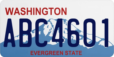 WA license plate ABC4601