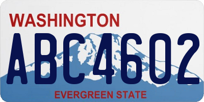 WA license plate ABC4602