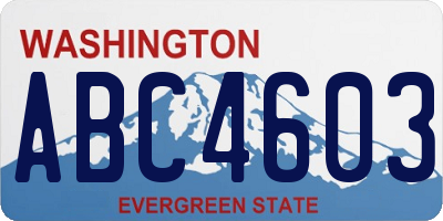 WA license plate ABC4603