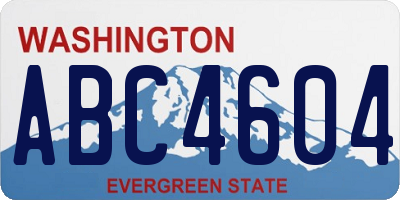 WA license plate ABC4604