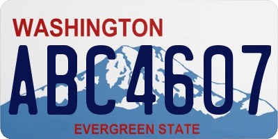 WA license plate ABC4607