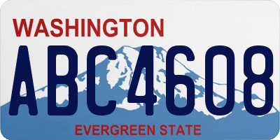 WA license plate ABC4608