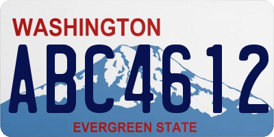 WA license plate ABC4612