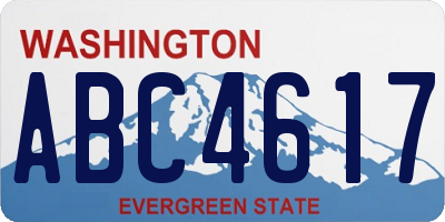 WA license plate ABC4617