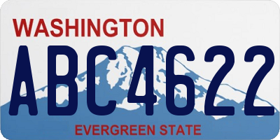 WA license plate ABC4622