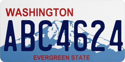 WA license plate ABC4624