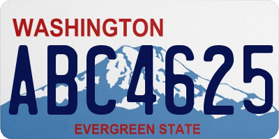 WA license plate ABC4625