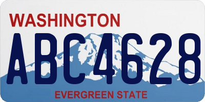 WA license plate ABC4628
