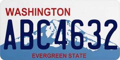 WA license plate ABC4632