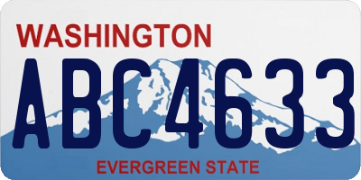 WA license plate ABC4633