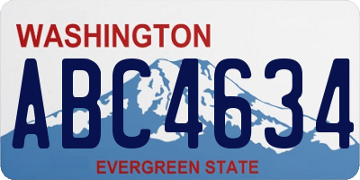 WA license plate ABC4634