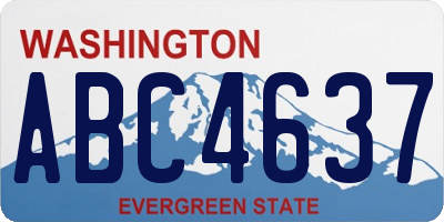 WA license plate ABC4637