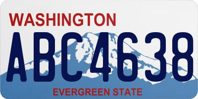 WA license plate ABC4638
