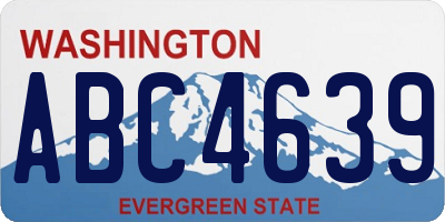 WA license plate ABC4639