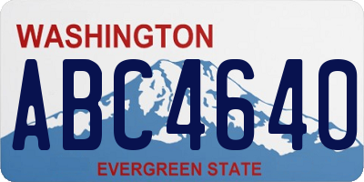 WA license plate ABC4640