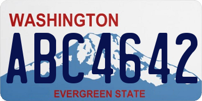 WA license plate ABC4642