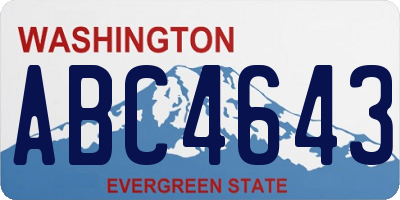 WA license plate ABC4643