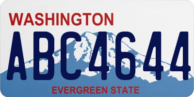 WA license plate ABC4644