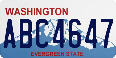WA license plate ABC4647