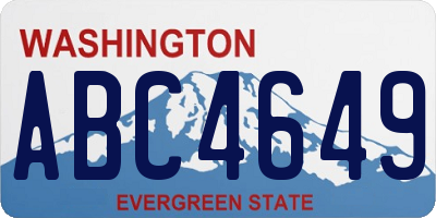 WA license plate ABC4649
