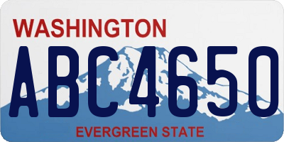 WA license plate ABC4650