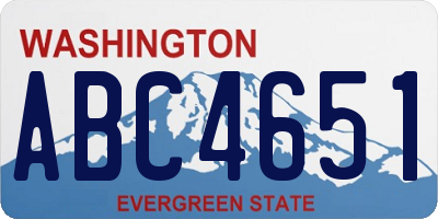 WA license plate ABC4651