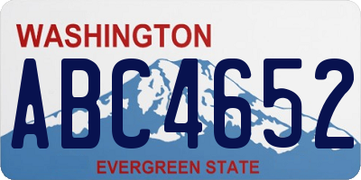 WA license plate ABC4652