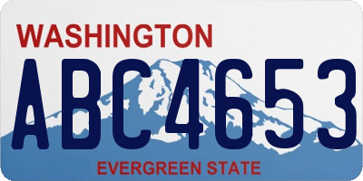 WA license plate ABC4653