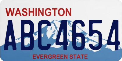 WA license plate ABC4654