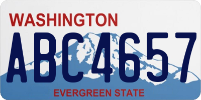 WA license plate ABC4657