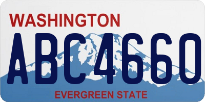 WA license plate ABC4660