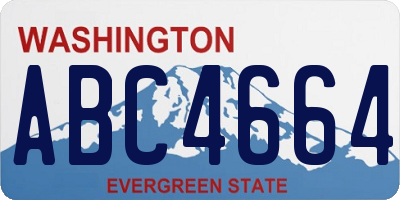 WA license plate ABC4664