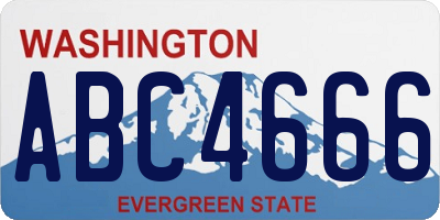 WA license plate ABC4666