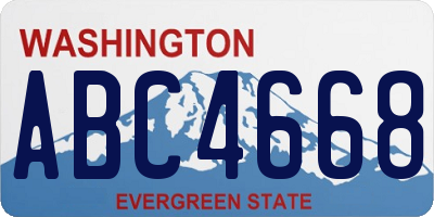 WA license plate ABC4668